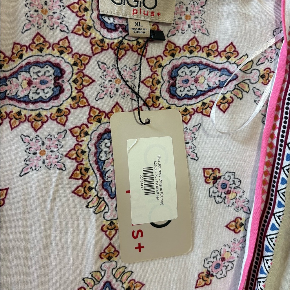 Gigio Plus Colorful Patterned Blouse